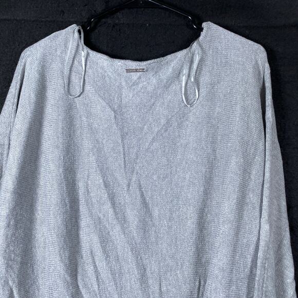 Michael Kors Womens Sweater Gray Long Sleeve High Low Nylon Blend XL - Picture 10 of 11